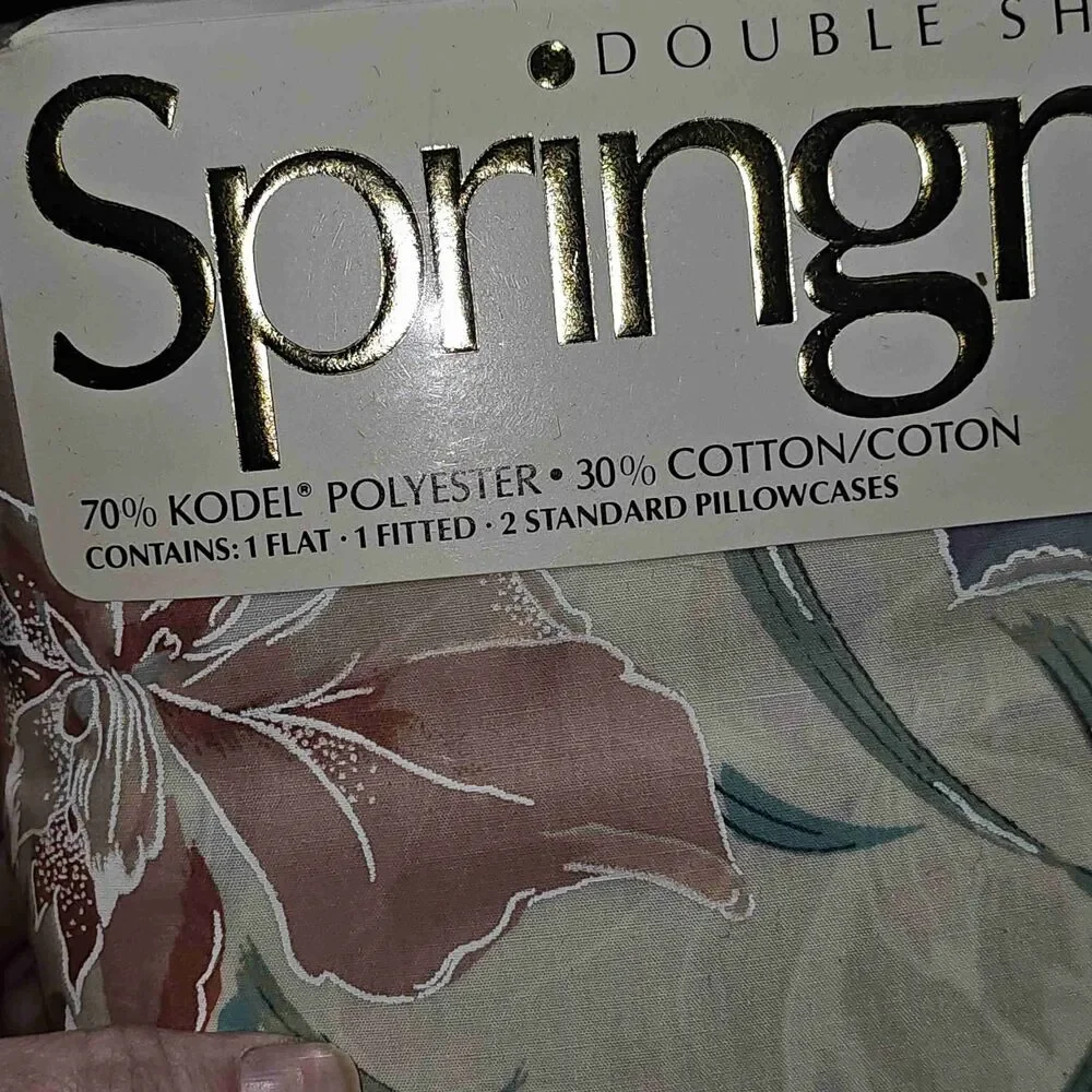 New Springmaid Vintage Floral‎ Print Double Bed Sheet Set NOS NIP